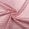 lycra stretchy jersey knit polyester white pink ombre stripe fabric by the yard